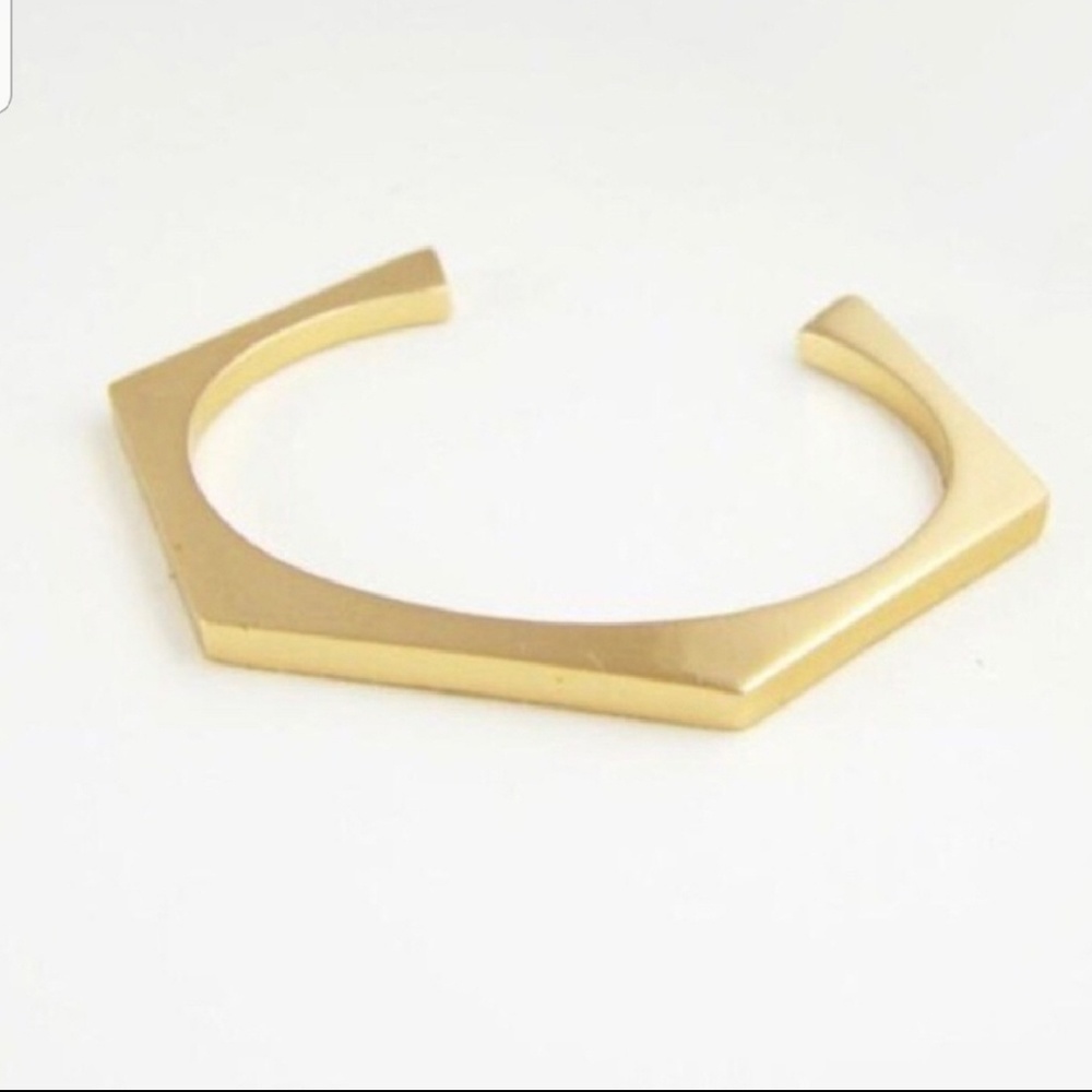 Half United Hex Cuff bracelet in goldtone